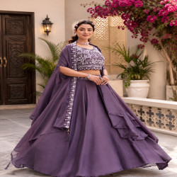 Premium Embroidered Rangoli Silk Wedding Lehenga Choli Set with Shrug Dupatta