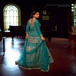 Premium Georgette Heavy Embroidered Skirt Set with Dupatta