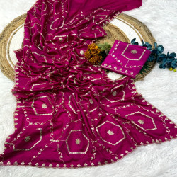 Chinnon Silk Jaal Work Cutwork Saree