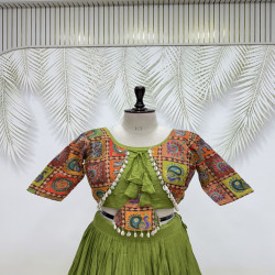 Women's Pure Cotton Embroidered Flared Lehenga Choli