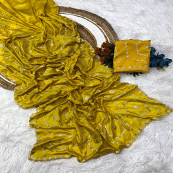 Chinnon Silk Jaal Work Cutwork Saree