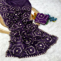 Chinnon Silk Jaal Work Cutwork Saree