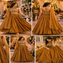 Royal Beads Work Fendy Silk Festive Indo Western Lehenga Set