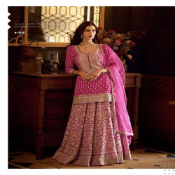 Premium Georgette Heavy Embroidered Skirt Set with Dupatta
