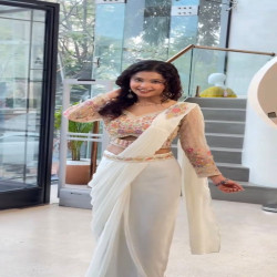 Premium Ready-to-Wear Faux Georgette Drape Saree with Embroidered Blouse & Waist Belt