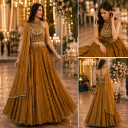 Royal Beads Work Fendy Silk Festive Indo Western Lehenga Set