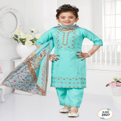 Girls Premium Embroidered Salwar Suit with Printed Dupatta