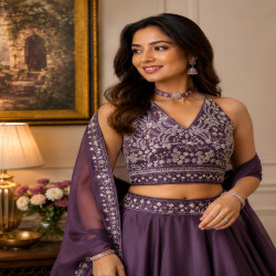 Premium Embroidered Rangoli Silk Wedding Lehenga Choli Set with Shrug Dupatta