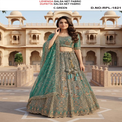 Designer Embroidered Bridal Lehenga Choli with Dupatta