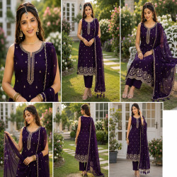 Rooh Premium Georgette Embroidered Kurta Pant Set with Dupatta