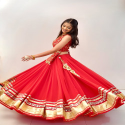 Women's Embroidered Georgette Flared Lehenga Choli