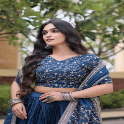Women's Embroidered Glory Satin Lehenga Choli with Dupatta