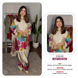 Royal Modal Satin Digital Print Farshi Suit Set