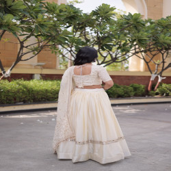 Women's Embroidered Glory Satin Lehenga Choli with Dupatta