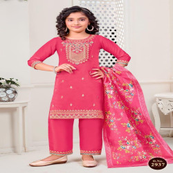 Girls Premium Embroidered Salwar Suit with Printed Dupatta