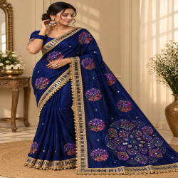 Gajji Silk Bandhej Mirror Work Saree