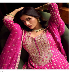Premium Georgette Heavy Embroidered Skirt Set with Dupatta