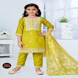 Girls Premium Embroidered Salwar Suit with Printed Dupatta