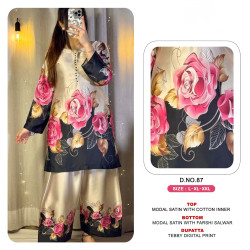 Royal Modal Satin Digital Print Farshi Suit Set