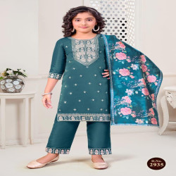 Girls Premium Embroidered Salwar Suit with Printed Dupatta