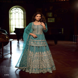 Premium Georgette Heavy Embroidered Skirt Set with Dupatta