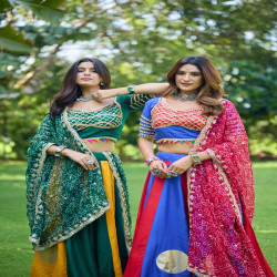 Premium Bandhej Flared Cotton Lehenga Choli Set