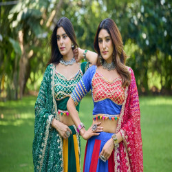 Premium Bandhej Flared Cotton Lehenga Choli Set
