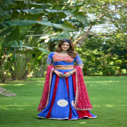 Premium Bandhej Flared Cotton Lehenga Choli Set