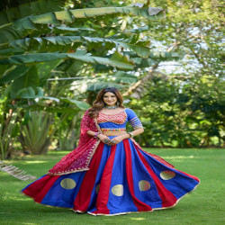 Premium Bandhej Flared Cotton Lehenga Choli Set