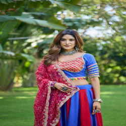 Premium Bandhej Flared Cotton Lehenga Choli Set