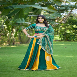 Premium Bandhej Flared Cotton Lehenga Choli Set
