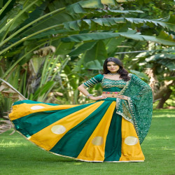 Premium Bandhej Flared Cotton Lehenga Choli Set