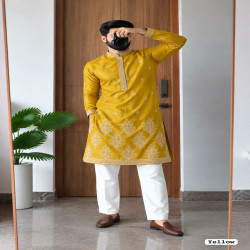 Regal Royal Silk Embroidered Kurta Pyjama Set for Men