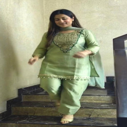 Designer Tissue Salsa Embroidered 3-Piece Palazzo Set