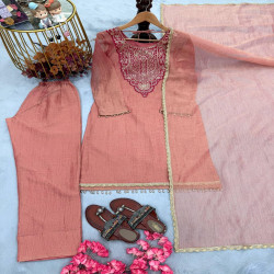 Designer Tissue Salsa Embroidered 3-Piece Palazzo Set
