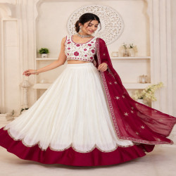 Premium Scalloped Cotton Lehenga Choli 3-Piece Set