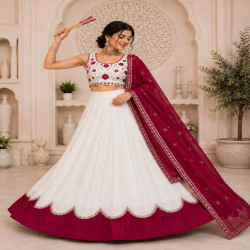Premium Scalloped Cotton Lehenga Choli 3-Piece Set