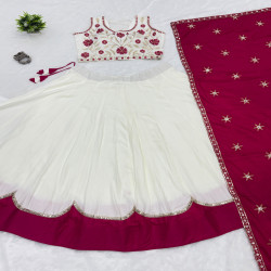 Premium Scalloped Cotton Lehenga Choli 3-Piece Set
