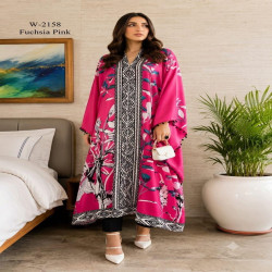 Floral Print Long Kaftan Top with Rayon Bottom
