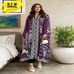 Floral Print Long Kaftan Top with Rayon Bottom