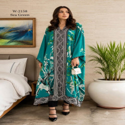 Floral Print Long Kaftan Top with Rayon Bottom