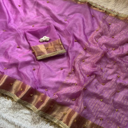 Trending Ghungroo Tissue Silk Saree with Blouse