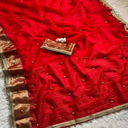 Trending Ghungroo Tissue Silk Saree with Blouse