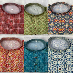 Father Son Twinning Cotton Printed Kurta Pyjama Set