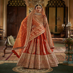 Royal Bridal Tone Silk Lehenga Set with Double Dupatta