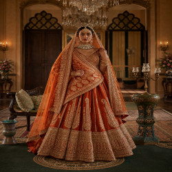 Royal Bridal Tone Silk Lehenga Set with Double Dupatta