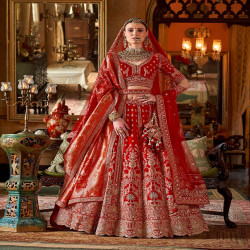 Royal Maharani Bridal Lehenga Set with Double Dupatta