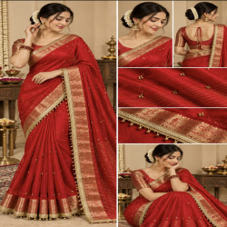Trending Ghungroo Tissue Silk Saree with Blouse