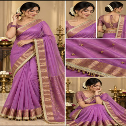 Trending Ghungroo Tissue Silk Saree with Blouse