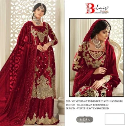 Premium Embroidered Velvet Pakistani Suit with Dupatta
